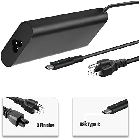 130 W USB-C Charger for Dell XPS, Precision, Inspiron & Latitude Laptops – Fast Charging Power Supply with Enhanced Compatibility, Overheat Protection & 12-Month Warranty – Reliable Replacement for Models 9640, 9575, 9500 & More – Certified Safety Standards with 30-Day Satisfaction Guarantee – Optimal Performance and Reliability for Your Dell Devices