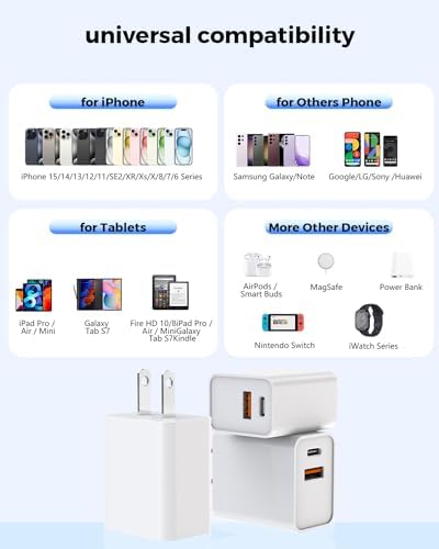 Dual-Port 35 W 3-Port USB C Charger Block for i Phone 16/15 – Fast Charging Power Adapter for Multi-Device Convenience – Compact Multiport Wall Charger for Home, Office & Travel – Essential Accessory for Enhanced Compatibility and Speed