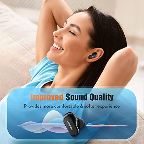 Upgrade Your Audio Journey with Premium Memory Foam Eartips for Bose Quiet Comfort II & Ultra Earbuds – Unmatched Noise Isolation, Comfortable Anti-Slip Fit, Ideal for Charging Case, Pain-Free Listening Experience, Available in S/M/L Sizes (Black) – Elevate Your Sound with Exceptional Earbud Enhancements