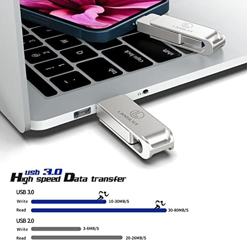 Maximize Your Storage with the 256 GB 3-in-1 Flash Drive – USB 3.0 Photo Stick for i OS, Android, PC & Mac – Sleek Silver Design for Fast Data Transfers and Seamless Compatibility – Perfect Mobile Solution for Photos, Videos, and Files