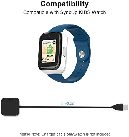 Black Pro 2-Pack USB Charging Cables for T-Mobile Sync UP Kids Watch – 3.3 FT Fast Charge Solution (Black and White) for Ultimate Versatility and Reliability