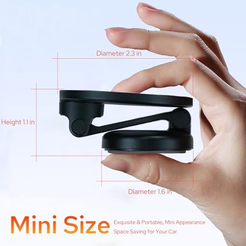Mag Safe-Compatible Folding Magnetic Phone Holder for Car Dashboard – 360° Rotating Mount with Strong Magnet Grip for Safe and Convenient Hands-Free Use, Ideal for Navigation and Calls, Space-Saving Design Perfect for All Smartphone Models