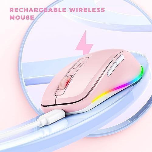 PEIOUS Rechargeable Wireless Mouse with LED – Innovative Jiggler Technology to Keep Your Computer Awake – Sleek Black Design for Optimal Comfort and Productivity
