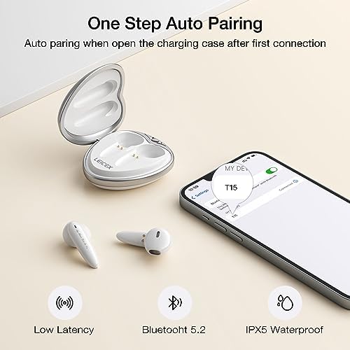 Stylish Bluetooth Earphones for Women – Pendant Necklace Design Wireless Headphones with Advanced Noise Cancellation, 30-Hour Playback, and IPX5 Waterproof Feature for i Phone & Android – Perfect Blend of Elegance and Functionality