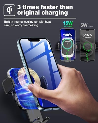 TOPGO Adjustable Car Cup Phone Holder – Secure, No-Wobble Smartphone Mount for i Phone 16 & 4.0-7.0 Inch Devices – Enhance Driving Safety with Optimal Visibility and Easy Access – Sleek Black Design for Any Vehicle