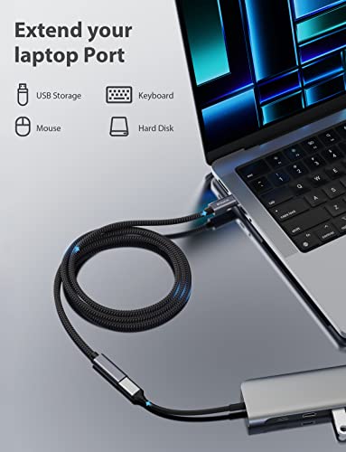 Stouchi 6.6 FT USB-C Extension Cable – Type C 3.1 Male to Female, Ultra-Fast Charging & Data Transfer for PSVR2, Galaxy S23, i Pad Mini/Pro, Mac Book Air M1/M2, and Mag Safe – Enhanced Connectivity & Durability for Gaming and Streaming