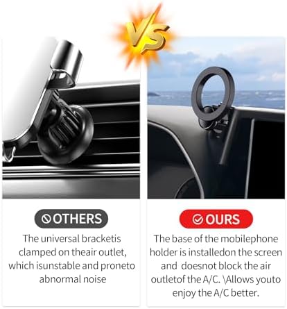 Car Phone Holder for Toyota Highlander 2020-2025 Accessories 8-Inch Screen Fixed Clip, 360° Rotation Phone Mount Compatible with MagSafe,Cell Phone Holder That Does Not Affect Air Vent – Enhanced Compatibility and Speed