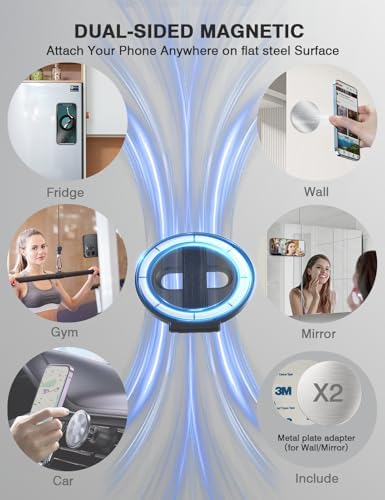 Revolutionary Grat 2 Magnetic Phone Grip Kickstand with Elastic Finger Strap – Ultimate Dual-Sided Magnet Ring for i Phone 16, 15, 14, 13, 12 Pro Max – Secure, Stylish, and Versatile Phone Accessory in Sleek Silver for Enhanced Usability and Hands-Free Experience