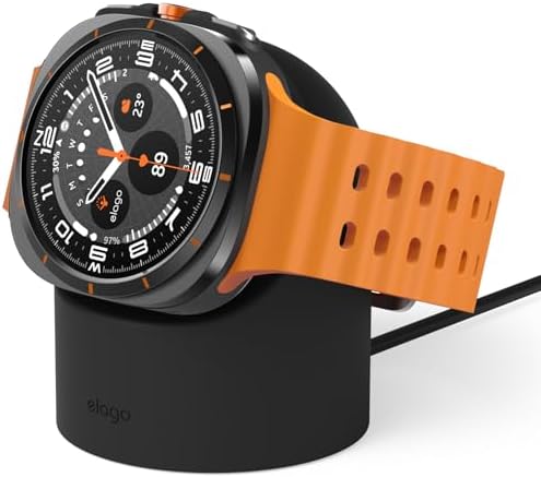 elago GW2 Smartwatch Charging Stand for Samsung Galaxy Watch 8/8 Classic, 7/Ultra, 6/6 Classic, 5/5 Pro – Stylish Desk Organizer with Enhanced Charging Speed (Cable Not Included) – Sleek White Design for Efficient Power Solution and Easy Accessibility