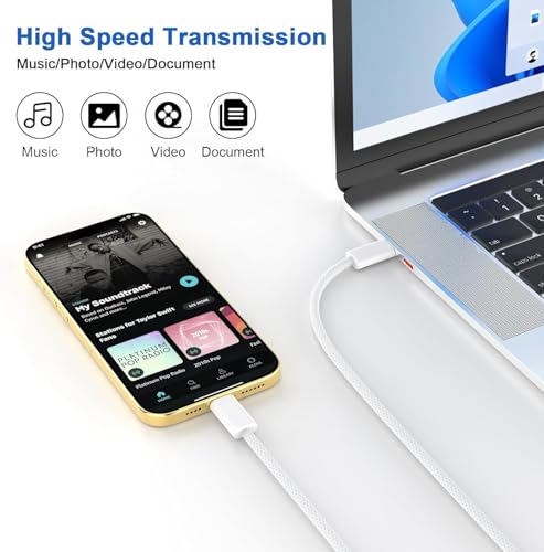 Ultimate Dual-Pack Fast Charger for i Phone 16/15 & i Pad – 6 FT Durable USB-C Woven Cables with Tangle-Free Design for i Pad Pro, Air, Mini & More – Unmatched Charging Speed & Enhanced Compatibility for Home or Travel Use