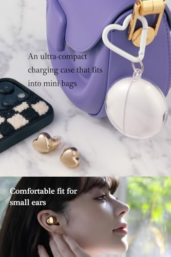 Chic Heart-Shaped Wireless Earbuds for Small Ears – AVIOT TE-I3 with Bluetooth 5.3, 23-Hour Playtime, IPX4 Waterproof Protection, Multipoint Connectivity, Ambient Sound Awareness, and Built-in Mic for Clear Communication – Ideal for Commuters and Fitness Enthusiasts
