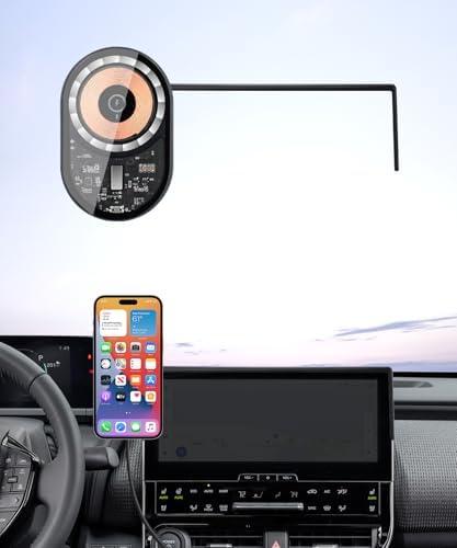 Wireless Charging car Phone Holder for Toyota BZ4X 2023-2025/Subaru Solterra 2023-2025 Accessories 8/12.3 inch Screen Fixed Clip,360° Rotation car Phone Mount Compatible with MagSafe – Enhanced Compatibility and Speed
