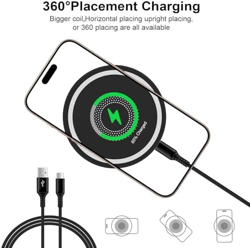 Samsung Galaxy S25 Edge 15 W Fast Wireless Charger Pad – Ultra-Fast Charging for Galaxy Z Flip 7, Z Fold 7, S25 Ultra, S24, S23, S22, and Google Pixel 9 Series – Enhanced Compatibility with Safety Features – Ideal for Android and i Phone Devices – Includes 2 Charging Pads and USB-C Cables