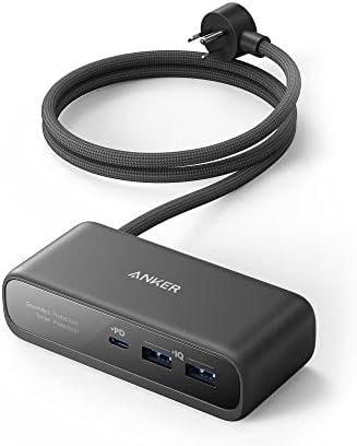 Anker 521 Power Strip Charging Station – 3 AC Outlets & 30 W USB-C Charger for Fast, Efficient Power Delivery | Ideal for Home, Office, Dorm, and Travel | Versatile 5 ft Extension Cord for Enhanced Flexibility | Compatible with i Phone 16/15 and More Devices