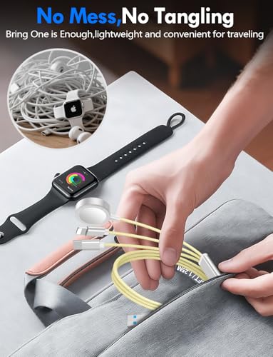 Ultimate 2-Pack Fast Charging Cable Set: Versatile USB A/Type C/Lightning Cables for Quick Charging of Apple Watch & i Phone, 4 FT Length for Seamless Travel Compatibility with i Phone 11-16, i Pad, Apple Watch Ultra & SE, Durable Multi-Device Solution for Enhanced Power Efficiency and Convenience