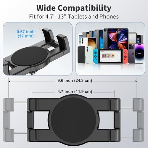 Versatile 360° Tablet Wall Mount Holder – Perfect for i Pad Pro, Mini, Air, Samsung, Kindle, and More – Ideal for Gym, Kitchen, and Office Use – Sturdy Adjustable Design for Hands-Free Viewing and Easy Installation