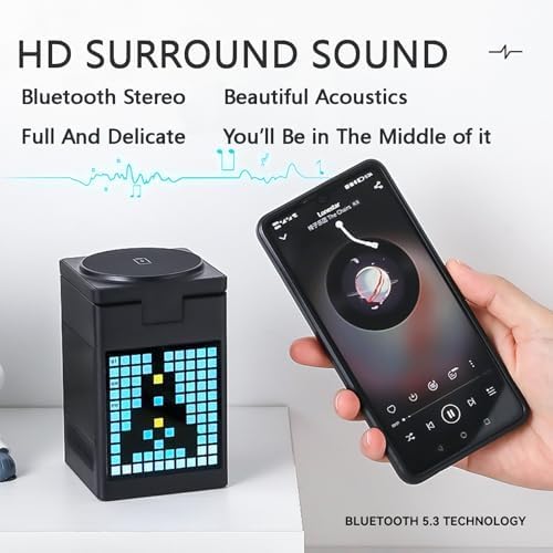 Ultimate 3-in-1 Wireless Charging Station with Bluetooth 5.3 Speaker & Adjustable Alarm Clock – 15 W Qi-Compatible Magnetic Fast Charger for 3 Devices, Enhanced Audio Experience, USB Type-C Ports, Mood Lighting & Voice Assistant Compatibility – Ideal Bedside & Desk Organizer in Sleek Black