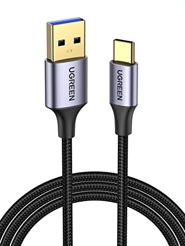 UGREEN 6.6 FT USB-C 3.0 Cable – High-Speed 5 Gbps Data Transfer & Fast Charging Type C Cord, Durable Nylon Braided Design for Universal Compatibility with i Phone 16, Galaxy S21/S20, i Pad Mini 6, Switch, PS5 Controllers – Optimize Your Connectivity Experience
