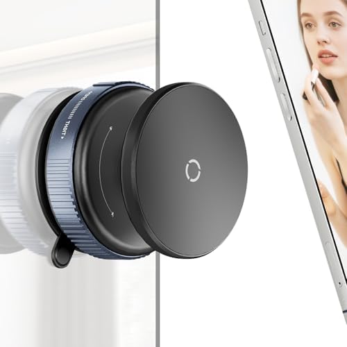 Revolutionary 360° Adjustable Magnetic Phone Holder with Suction Cup – Versatile Cell Phone Mount for Mag Safe i Phones in Kitchen, Bathroom, and Office – Sleek Black Design for Optimal Viewing and Hands-Free Convenience