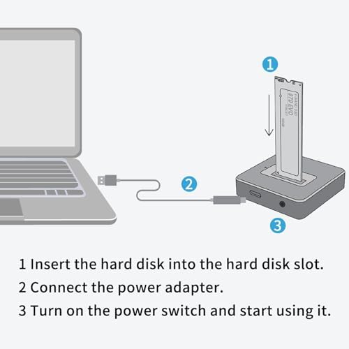 Ultra-Fast ACASIS NVMe SSD Reader Docking Station – Sleek Aluminum Alloy Enclosure for 10 Gbps Data Transfer, Compatible with M.2 NVMe (M Key) and SATA (B+M Key) SSDs – Optimal Heat Dissipation and Portability for Professionals and Tech Enthusiasts – Effortless Plug-and-Play Setup for Enhanced Storage Solutions