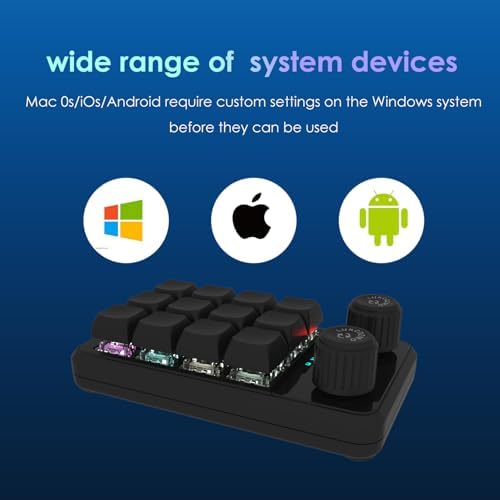 Revolutionize Your Gameplay with the Compact RGB Macro Pad – 12-Key Programmable Mechanical Keyboard for One-Handed Precision, Wireless Convenience, and Versatile Compatibility – Elevate Efficiency in Gaming, Coding, and Creative Tasks with Custom Shortcuts and Ergonomic Design!