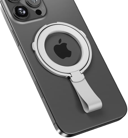 Mag Safe Universal Phone Grip & Kickstand for i Phone 12-16 Pro Max – Versatile Double-Sided Magnetic Holder for Secure Handling & Hands-Free Viewing in Gym, Kitchen & Beyond – Sleek Black Silicone Design for Stylish Convenience and Optimal Performance