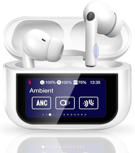 Immerse Yourself in Premium Sound with Bluetooth 5.4 Wireless Earbuds – 40 Hours of Active Noise Cancelling for Crystal-Clear Audio, Ergonomic Design Ensures Comfort During Workouts, IPX7 Waterproof Rating for All-Weather Use, Intuitive Touch Controls for Effortless Navigation, Perfectly Compatible with Android and i OS Devices – The Ultimate Choice for Music Lovers and Active Lifestyles in Chic White Finish