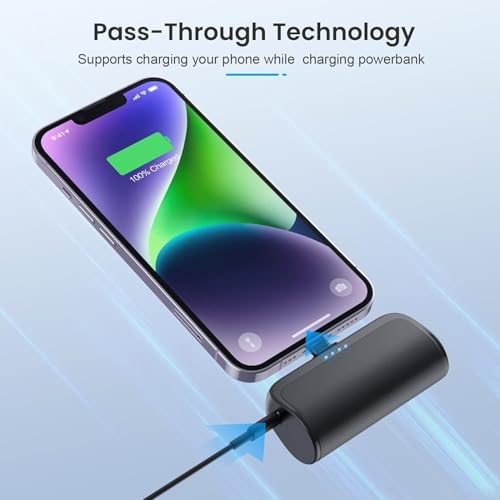 Dual Pack Mini Portable i Phone Charger 5200 m Ah – Ultra-Compact 20 W PD Fast Charging Power Bank for i Phone 14, 13, 12, 11, X, 8, 7, 6 Series – Perfect Travel Companion for Quick Device Recharges and Enhanced Compatibility