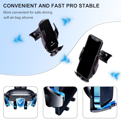 Magnetic Suction Car Phone Mount for Tacoma 2016-2022 – Hands-Free Dashboard & Vent Holder with Retractable Stand for Ultimate Accessibility and Safety in Black – Perfect Fit for Navigation and Calls