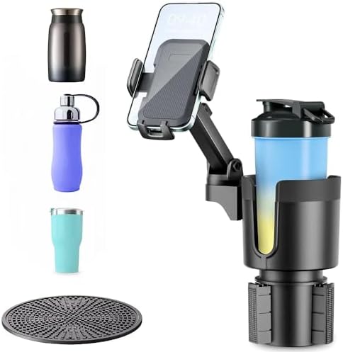 Ultimate 360° Rotating Cup Holder Phone Mount – Adjustable Smartphone Holder for Safe Driving in Trucks & Cars – Perfect Compatibility with i Phone & Android for Hands-Free Navigation and Calls – Enhanced Stability, Height Customization, and Durable Design for Daily Use
