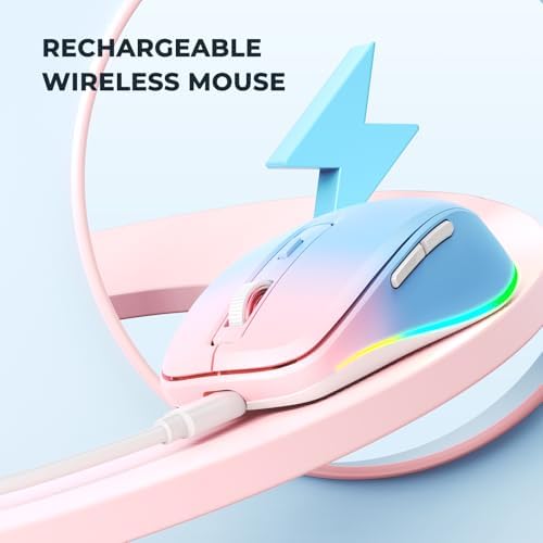 PEIOUS Rechargeable Wireless Mouse with LED – Innovative Jiggler Technology to Keep Your Computer Awake – Sleek Black Design for Optimal Comfort and Productivity