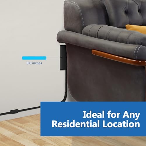 LIDER Ultra-Thin Flat-Face Outlet Extender with 3 Receptacles – Space-Saving Power Strip with 3 ft Cord, ETL-Listed for Safety, Sleek White Design for Modern Interiors – Perfect Solution for Enhanced Device Charging and Versatile Placement