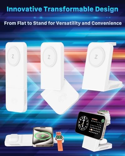 Revolutionize Your Charging Experience with the 3-in-1 Magnetic Wireless Charging Station – Fast 15 W Power for i Phone 16/15/14/13/12, 5 W Speed for Apple Watch, and Air Pods Compatibility – Includes 30 W USB-C Charger for Ultimate Efficiency and Portability – Sleek Design for Modern Spaces