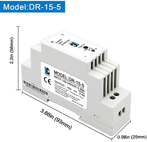 Compact 15 W Din Rail Switching Power Supply Adapter – Efficient 5 V DC Converter for Seamless Device Compatibility and Enhanced Safety Features in Power Accessories