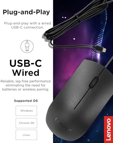 Lenovo M210 RGB Wired Gaming Mouse – High-Performance 8000 DPI Adjustable Sensor, 3 RGB Lighting Zones, and 7 Customizable Buttons for Ultimate Gaming Precision – Ergonomic Palm Grip Design for PC, Laptop, and Chrome OS Users – Unleash Your Game with Enhanced Compatibility and Style