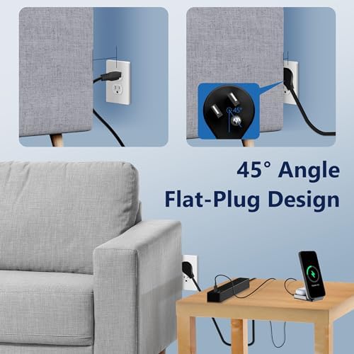 LIDER Ultra-Thin Flat-Face Outlet Extender with 3 Receptacles – Space-Saving Power Strip with 3 ft Cord, ETL-Listed for Safety, Sleek White Design for Modern Interiors – Perfect Solution for Enhanced Device Charging and Versatile Placement