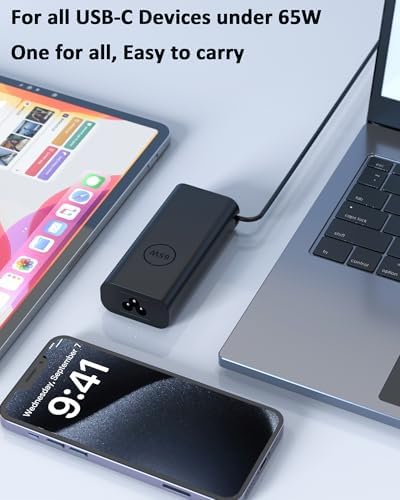 Power Up Your Dell Inspiron with Our 65 W Slim USB-C Charger – Fast Charging, Enhanced Compatibility for 14/16 Series Laptops and 2-in-1 Models, Safe & Reliable Power Adapter for Optimal Performance and Protection