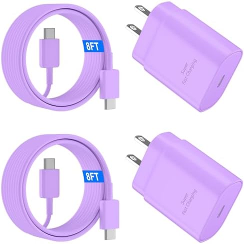 25 W Ultra-Fast Samsung Charger with 6.6 FT USB-C Cable | Rapid Charging Solution for Galaxy S25/S24/S23/S22/S21/Note Series | High-Speed Performance & Safety Features for On-the-Go Users | Ideal for Travel & Everyday Use | Boost Your Device’s Battery Life Effortlessly