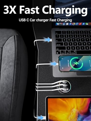175 W Ultra-Fast Car Charger Adapter – Multi-Device Super Charging Hub for i Phone 16/15/14 Max, Samsung Galaxy S24/23/22, i Pad, Mac Book Pro/Air, and USB-C Laptops – Advanced PD3.1, 140 W Power Delivery, and Intelligent PPS Technology for Rapid Charging on the Go