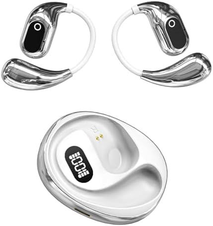 Discover the OWS Bluetooth 5.4 Open Ear Headphones – IPX5 Waterproof Wireless Earbuds with Secure Earhooks for Ultimate Comfort and 64-Hour Battery Life, Perfect for Active Lifestyles, Running, and Workouts – Stay Aware and Enjoy Superior Sound Quality in Blue.