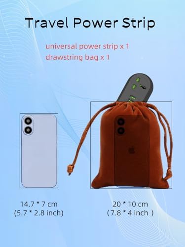 Universal Travel Power Strip Adapter with Dual AC Outlets & 3 USB Ports (1 USB-C) – COOFINE 6 ft International Charging Solution for Seamless Connectivity on Global Adventures, Portable Storage Bag Included for Easy Transport and Travel Convenience