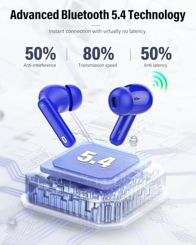 Elevate Your Audio Experience with Rose Gold Wireless Earbuds – Bluetooth 5.4 Connectivity, IP7 Waterproof Protection, and 36-Hour Playtime – Perfect for Active Lifestyles, Sports, and Seamless Communication – Stylish Comfort and Superior Noise-Cancellation for Uninterrupted Listening