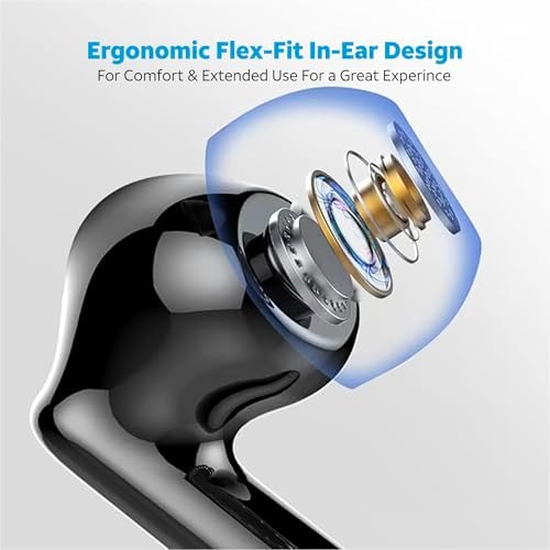 AT&T Essentials True Wireless Bluetooth Earbuds – Experience Unparalleled Sound Quality with Advanced Noise Cancellation, 35-Hour Battery Life, and IPX4 Water Resistance for Active Lifestyles, Featuring Intuitive Touch Controls and Universal Device Compatibility in Stylish Black Finish