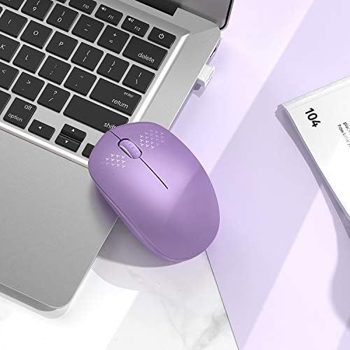Light Blue Wireless Mouse – Ultra-Quiet 2.4 GHz Noiseless Computer Mouse with USB Receiver for Seamless Windows Experience – Portable, Ergonomic Design for Home, Office, or Travel
