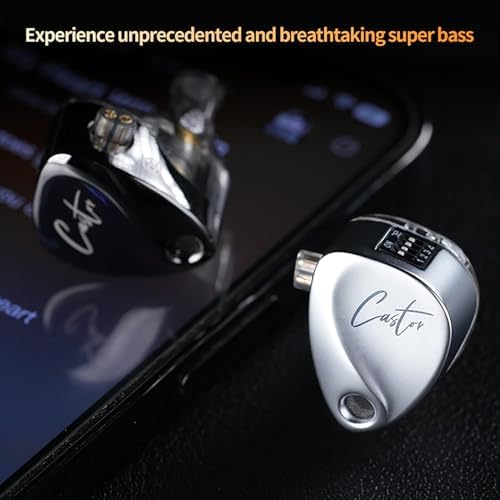 KZ Castor Dual-Dynamic Driver In-Ear Monitors – Customizable Noise-Isolating Earbuds for Audiophiles and Gamers with Ergonomic Design and Detachable 2 PIN-C Cable for Superior Sound Clarity and Comfort on the Go