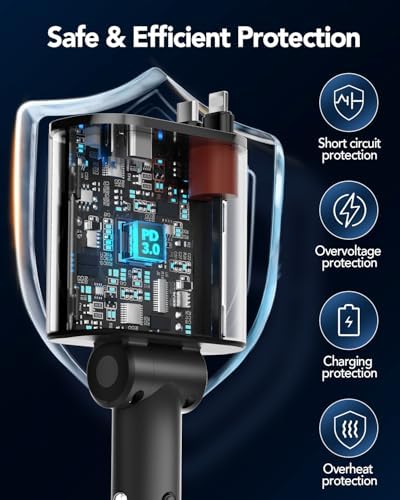 Ultimate 4-in-1 Retractable Car Charger with Dual USB Lightning Ports – 60 W Fast Charging Solution for i Phone 11-16, Tangle-Free 2.6 Ft Cables, Compact Design for Effortless On-the-Go Power Management