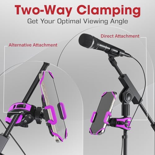 CR-30 Adjustable Clip Mic Stand Phone Holder – Ultimate Versatile Mount for i Phone, Samsung, Pixel & All Smartphones – Perfect for Musicians, Podcasters & Creators – Lightweight, Portable Design with Superior Stability in Chic Grey Finish – Revolutionize Your Recording & Streaming Experience with Unmatched Convenience and Performance