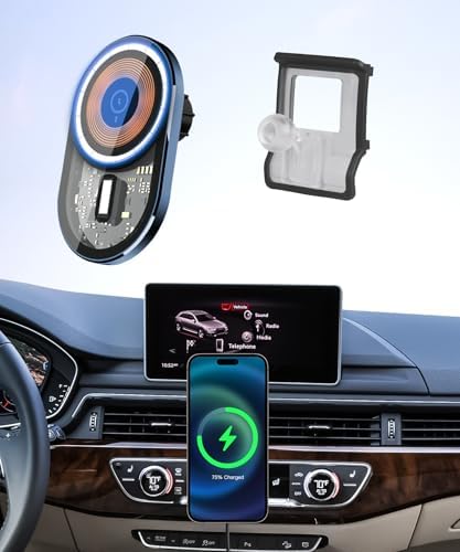 Elevate Your Audi Journey: Premium Wireless Charging Phone Holder for A4, A5, S4/S5/RS5 (2017-2025) – Effortless 360° Rotation, Custom Fit, and Streamlined Navigation Solution for Ultimate Driving Comfort