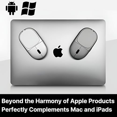 Sleek Pink Magnito Magnetic Wireless Bluetooth Mouse: The Ultimate Travel Companion for Mac, i Pad, Windows & More – Silent Clicks, Compact Design, Effortless Portability & Enhanced Device Compatibility