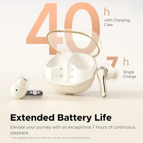 Affordable Sound PEATS Clear Wireless Earbuds – Bluetooth 5.3 Headphones with 12 mm Drivers for Deep Bass, Enhanced Call Clarity with Dual Mic and ENC, Gaming Mode for Low Latency, 40-Hour Playtime, IPX4 Water Resistance, Custom EQ via App for Tailored Audio Experience